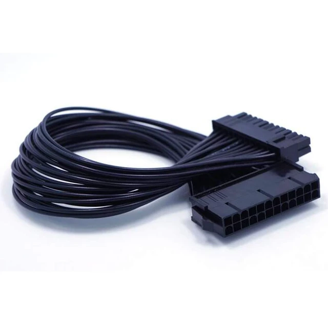 Alt view image 3 of 6 - ATX 24 Pin Motherboard Power Extension Cable Internal PC PSU Male to Female Connector 12.6 Inches / 32cm Secure Clip Latch Removable Cable Ties for Power Supply to Motherboard Connections