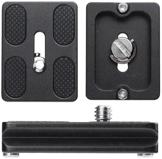 Alt view image 2 of 3 - PU-50 Universal Metal Quick Release Plate Arca Swiss Dovetail Camera Tripod Ball Head Mount Dual 1/4 Inch Screw Holes Anti-Slip Rubber Pad for DSLR and Mirrorless Cameras Compact Lightweight