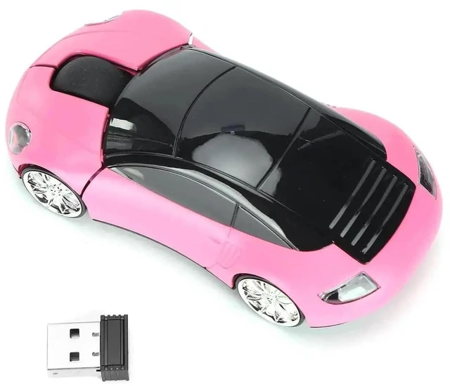 Alt view image 5 of 7 - 2.4GHz Wireless Gaming Mouse Pink Sports Car Shaped Computer Mouse with USB Receiver Plug and Play Ergonomic Design for Windows PC Laptop Desktop Office Browsing and Casual Gaming Battery Not Included