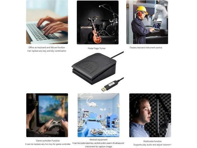 Alt view image 7 of 7 - USB Programmable Foot Pedal Switch Single Pedal Mechanical Foot Controller One Key HID Keyboard Mouse Input Device with Software Configurable Macro MIDI Multimedia Game Actions and String Commands