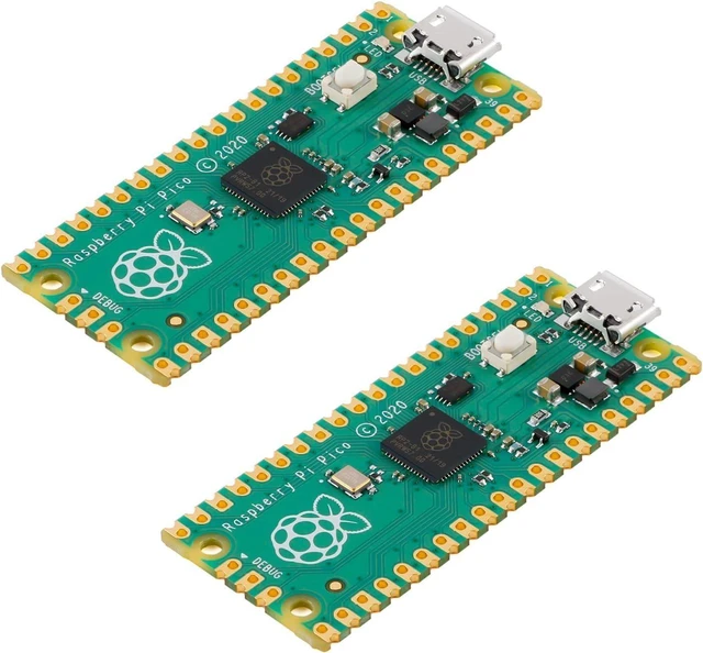 Main image of RP2040 Pico Microcontroller Development Board Dual-Core ARM Cortex M0+ Processor up to 133 MHz 2MB Quad SPI Flash SPI/I2C/UART GPIO USB 1.1 Controller Module C/C++/Python 2 Pack