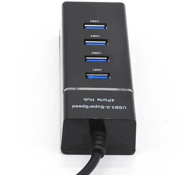 Alt view image 5 of 6 - 4-Port USB 3.0 Hub with LED Indicator 5Gbps High-Speed Data Transfer USB-A Multiport Extender for PC and Laptop Plug-and-Play Splitter with Low-Current Phone Charging