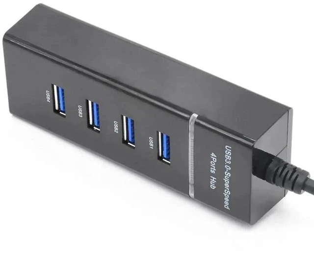 Alt view image 6 of 6 - 4-Port USB 3.0 Hub with LED Indicator 5Gbps High-Speed Data Transfer USB-A Multiport Extender for PC and Laptop Plug-and-Play Splitter with Low-Current Phone Charging