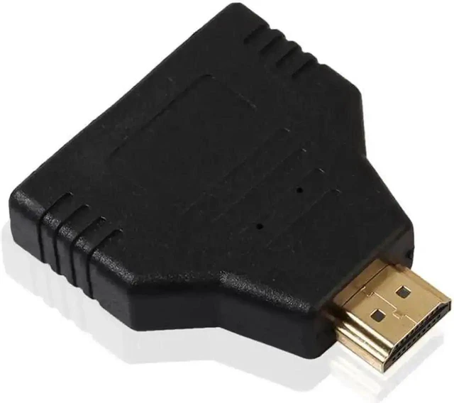 Alt view image 2 of 5 - HDMI 1 in 2 Out Splitter Cable 1080P HDMI Male to Dual Female Port Audio Video Converter Adapter Plug and Play Simultaneous Mirror Display for TVs Monitors Laptops Game Consoles 1 Pack