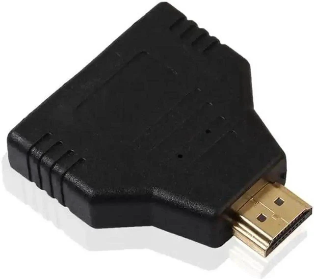 Main image of HDMI 1 in 2 Out Splitter Cable 1080P HDMI Male to Dual Female Port Audio Video Converter Adapter Plug and Play Simultaneous Mirror Display for TVs Monitors Laptops Game Consoles 1 Pack