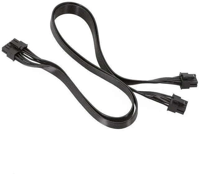 Alt view image 3 of 4 - 12Pin to Dual PCIe 8Pin 6+2 Detachable Modular PSU Cable Graphics Card Power Lead and Replacement Cable for P-860 P-1000 X-1050 Full Modular Power Supplies 60cm