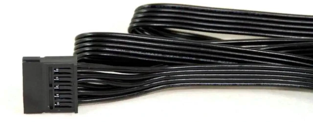 Alt view image 3 of 6 - 5Pin to 3x 15Pin SATA HDD SSD Splitter Cable 18AWG UL 1007 Tinned Copper Flat Ribbon Modular PSU Power Cable for MWE GOLD V2 MPE 550W-1250W Fully Modular Power Supplies
