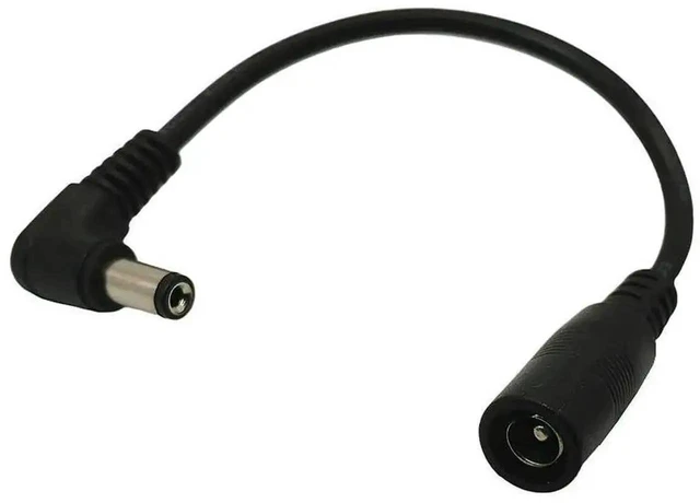 Alt view image 2 of 2 - 0.1m Right Angle DC Power Extension Cable 90 Degree 5.5*2.1mm Male to 5.5*2.1mm Female Adapter Cord Short DC Power Cable for CCTV Cameras LED Strips and 12V Devices
