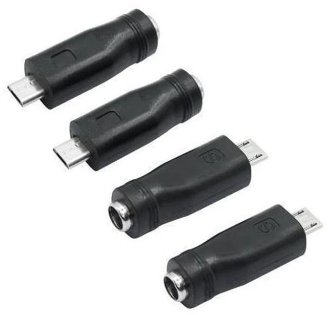 Main image of DC 5.5mm x 2.1mm to Micro USB Adapter DC 5521 Female Input to Micro USB Male Output Power Connector for 5V Device Power or Charging No Data Transfer Compact Portable Plug 4Pcs