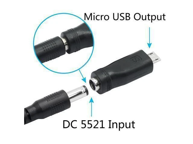 Alt view image 3 of 7 - DC 5.5mm x 2.1mm to Micro USB Adapter DC 5521 Female Input to Micro USB Male Output Power Connector for 5V Device Power or Charging No Data Transfer Compact Portable Plug 4Pcs