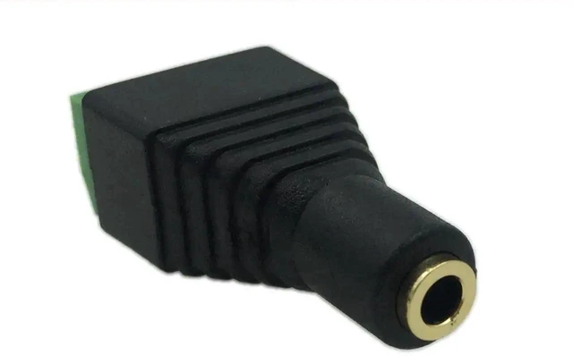 Alt view image 4 of 7 - 3.5mm Stereo Female Audio Jack to 3-Pin Screw Terminal Adapter Solderless AV Balun Converter Connector for Headsets Speakers CCTV Audio Intercoms and DIY Wiring 2 Pack Replacement