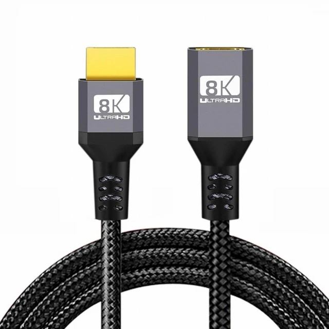 Alt view image 2 of 7 - HDMI 2.1 8K Extension Cable Male to Female UHD 8K 60Hz 48Gbs High Speed HDMI Cord 4K 120Hz 3D Audio Cable with Gold Plated Connectors for TVs Monitors Computers