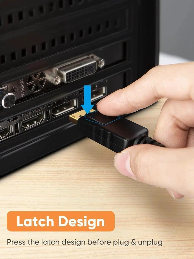 Alt view image 4 of 7 - DisplayPort to VGA Male-to-Male Cable 1080P@60Hz Unidirectional Video Converter Cord with Built-In Signal Conversion Chip Gold-Plated Connectors for Laptop Desktop PC Monitor TV Projector 6FT Black