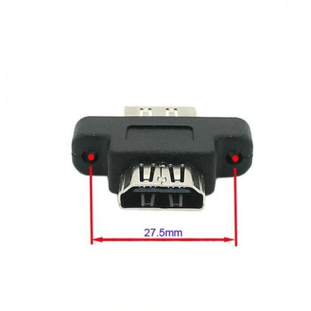 Alt view image 2 of 7 - HD-087 HDMI 1.4 Female-to-Female Coupler Adapter Extension Extender for Joining 2 HDMI Cables Compatible with 19-Pin Male Cables HDCP Support Gold-Plated Contacts 27.5 mm Panel Mount Holes