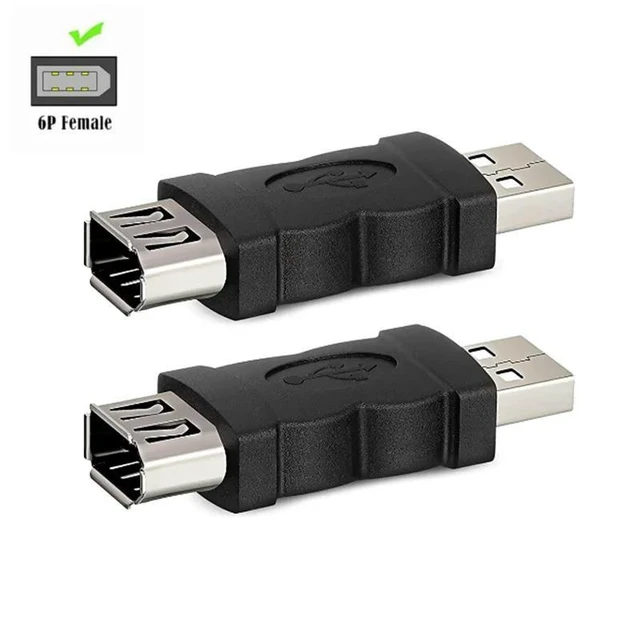 Alt view image 2 of 3 - IEEE 1394 Firewire 6-Pin Female to USB 2.0 Type A Male Adapter Converter USB Interface Connection Adapter for Camera Phone MP3 Player PDA and Camera Device Black