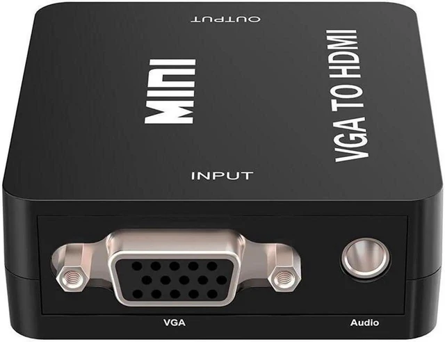 Alt view image 5 of 7 - VGA to HDMI Converter Adapter Female to Female Video and Audio Adapter with USB Power Cable and 3.5mm Audio Port 720p 1080p Output at 60Hz Supports 1920x1080 Input for PC Laptop Projector Black