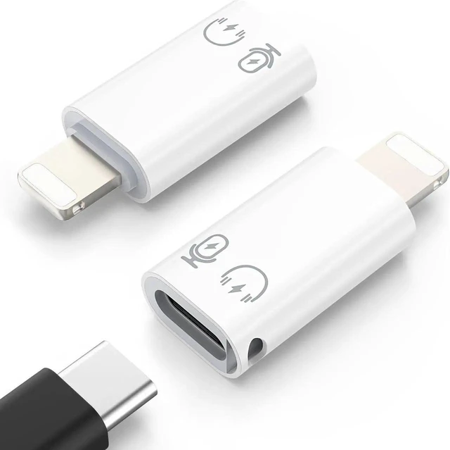 Main image of USB C to Lightning Adapter Lightning Male to USB C Female Converter for iPhone 14/13/12/11 Pro Max iPad iPod and AirPods OTG Charging Data Transfer Audio Support White 1 Pack
