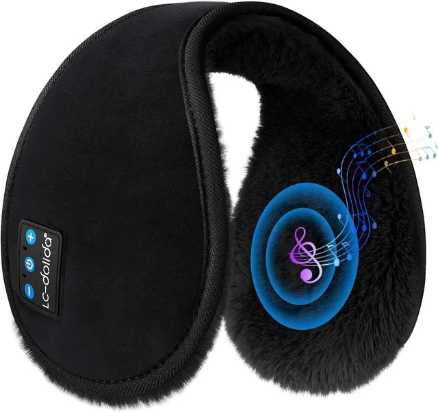 Main image of Bluetooth V 5.2 Earmuffs with Built-in HD Stereo Speakers and Microphone Wireless Headphones with 3-Button Music and Call Controls Foldable Washable Plush Winter Headwear for Hiking Skiing