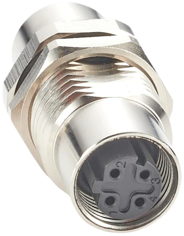 Main image of M12 D-Code 4-Pin Female to Female Bulkhead Connector IP67 Shielded Panel Mount Ethernet Socket Cat5 100Mbps Circular Adapter for Profinet EtherCAT Modbus-TCP PLC Sensors 16.5mm Cutout 1PCS