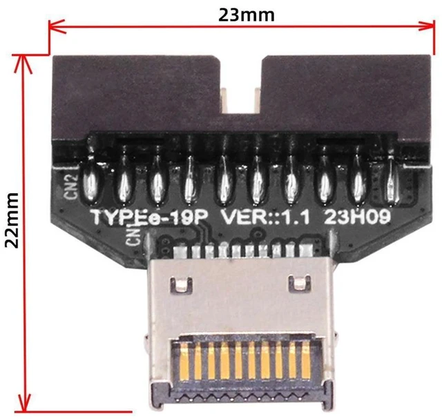Alt view image 7 of 7 - Type-E IDC Socket USB 3.1 Front Panel Header Adapter USB 3.0 20Pin Header Extension Converter for Desktop Motherboard 20Gbps Data Transfer from SSD/HDD Direct Plug-In Compact Form Factor