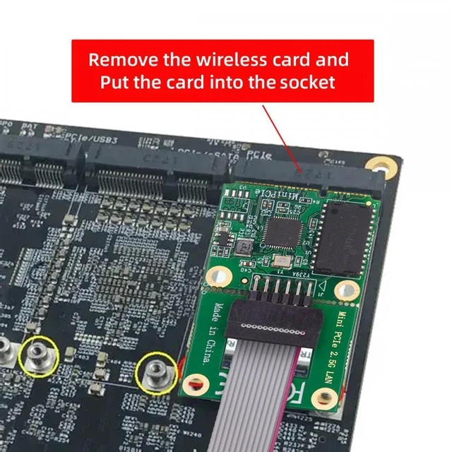 Alt view image 6 of 7 - Mini PCI-E PCI Express Ethernet Network Card Adapter 2.5Gbps 2500Mbps GBE Gigabit 1000Mbps LAN Cable with RJ45 Realtek RTL8125B Low Profile Windows Linux for Desktop Motherboard
