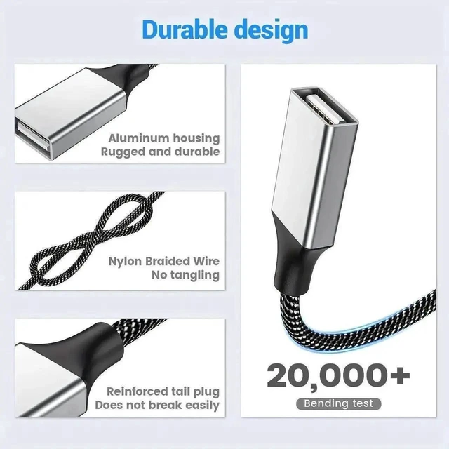 Alt view image 5 of 7 - USB 1 Male to 4 Female Splitter Cable 0.8FT 4-Port USB Hub Adapter for MacBook Laptop Car Xbox Plug and Play Multi-Device Connector for Flash Drive and External Hard Drive Short Cable