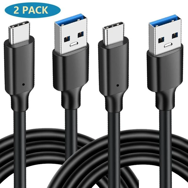 Main image of USB A to Type-C Cable 2-Pack 3.3ft USB 3.1/3.2 Gen 2 10Gbps Data Transfer 60W 3A Fast Charging Cord for External SSD Nintendo Switch and Compatible Devices