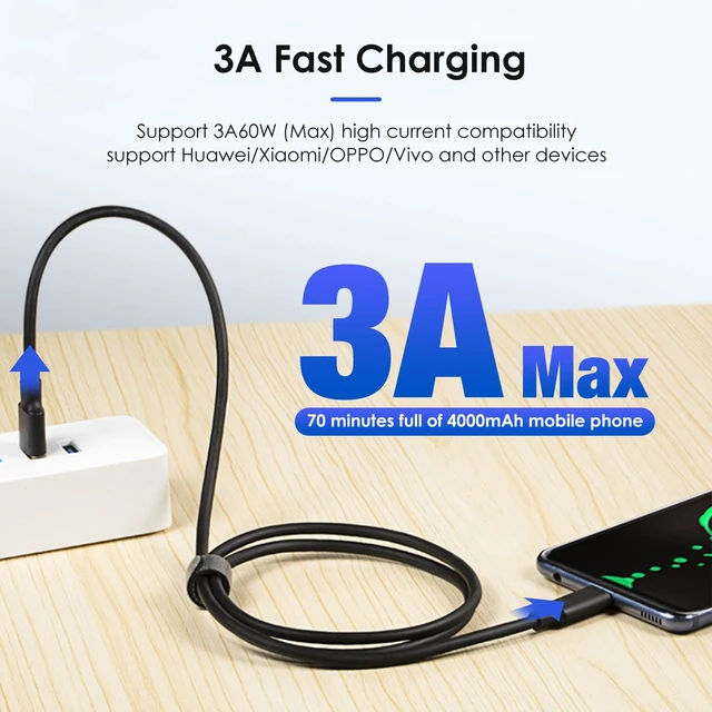 Alt view image 4 of 7 - USB A to Type-C Cable 2-Pack 3.3ft USB 3.1/3.2 Gen 2 10Gbps Data Transfer 60W 3A Fast Charging Cord for External SSD Nintendo Switch and Compatible Devices