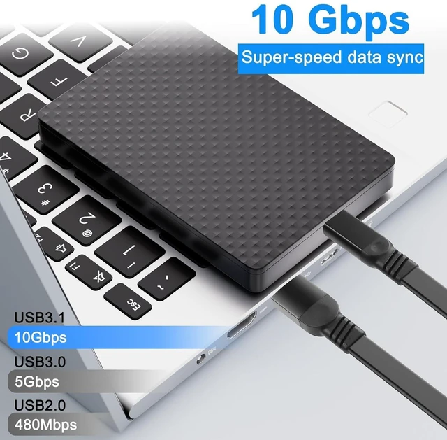 Alt view image 4 of 7 - 2PCS Short USB-A to Type-C Cable USB 3.2 Data Transfer 60W 3A QC 3.0 Fast Charging Flat Flexible Portable Cord for Power Banks Car Charging iPhone 15/16 iPad Pro CarPlay 0.65FT/0.2M