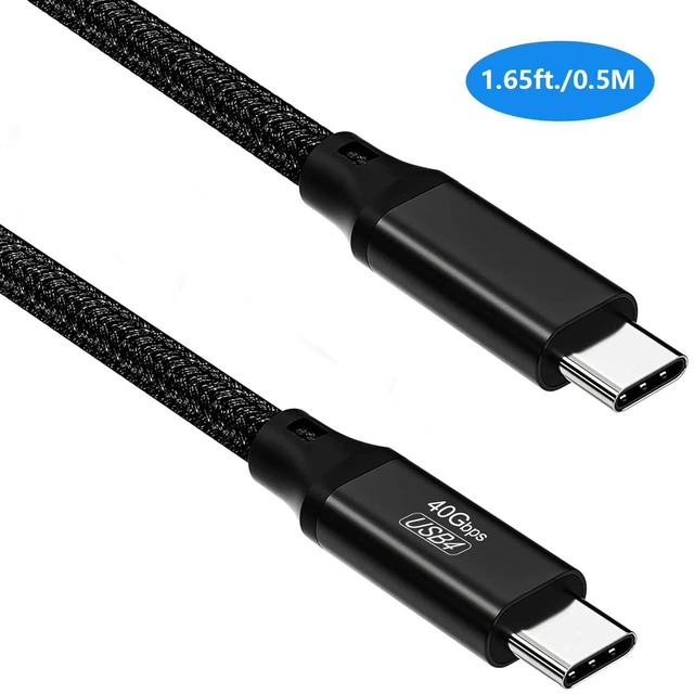 Main image of USB-C to USB-C Cable 1.65ft./0.5M Braided USB4 Cable with 40Gbps Data Transfer 8K@60Hz Video Output and 240W PD 3.0 Charging Thunderbolt 3/4 Compatible with MacBook Pro Laptop Hub and Dock