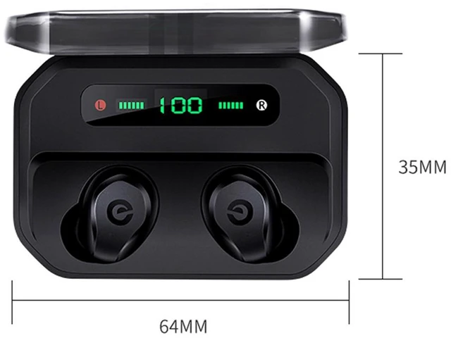 Alt view image 7 of 7 - Bluetooth 5.0 TWS Wireless Earbuds IPX7 Waterproof In-Ear Headphones 1000mAh Charging Case with LED Display Built-in Mic CVC8.0 Noise Canceling HiFi 3D Stereo 105H Playtime 4-6H Full Charge
