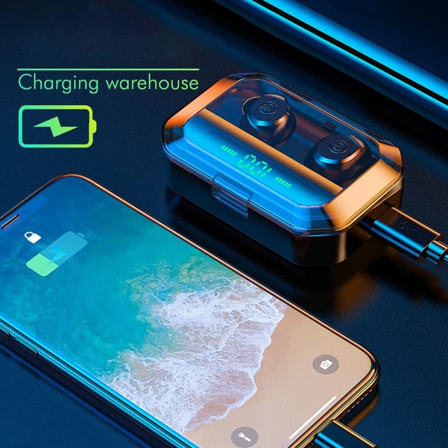 Alt view image 4 of 7 - Bluetooth 5.0 TWS Wireless Earbuds IPX7 Waterproof In-Ear Headphones 1000mAh Charging Case with LED Display Built-in Mic CVC8.0 Noise Canceling HiFi 3D Stereo 105H Playtime 4-6H Full Charge