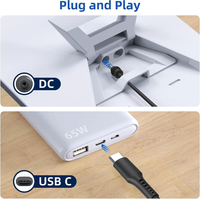 Alt view image 2 of 7 - USB-C to DC Power Cable 3.3ft./1M Type-C Male to Waterproof DC Barrel Jack Male Cable 18AWG Wiring Built-in PD E-Mark Smart Receiver Chip Supports PD 100W Charging