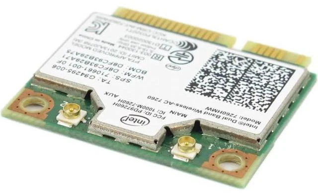 Alt view image 2 of 5 - 7260HMW Dual Band Wireless-AC Wi-Fi Bluetooth 4.0 Combo Card PCIe Half Mini Card IEEE 802.11ac a/b/g/n 300/867 Mbps Laptop Network Adapter SPS 710661-001 Compatible with DELL Laptops
