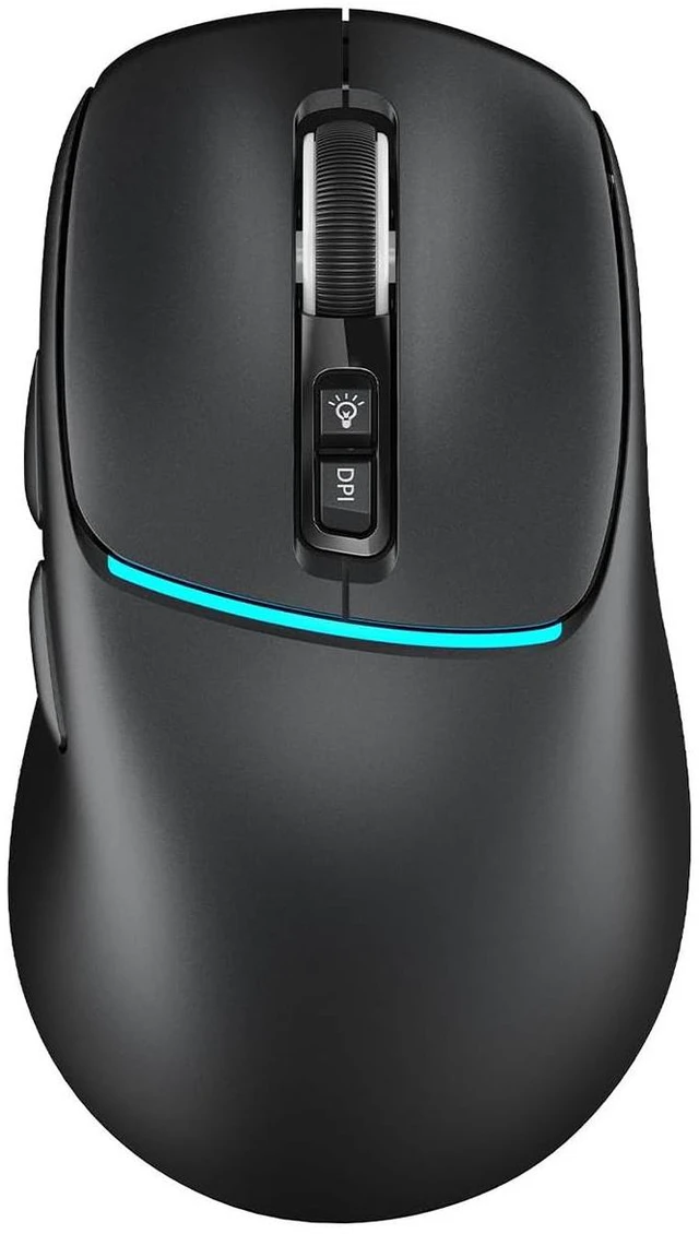 Main image of R108 Wireless Mouse Dual Bluetooth 2.4GHz USB Receiver 4 DPI Levels 1000-3200dpi Type-C Rechargeable Silent Click Ergonomic Right-Hand Computer Mouse for Windows MacBook iPad Linux Black