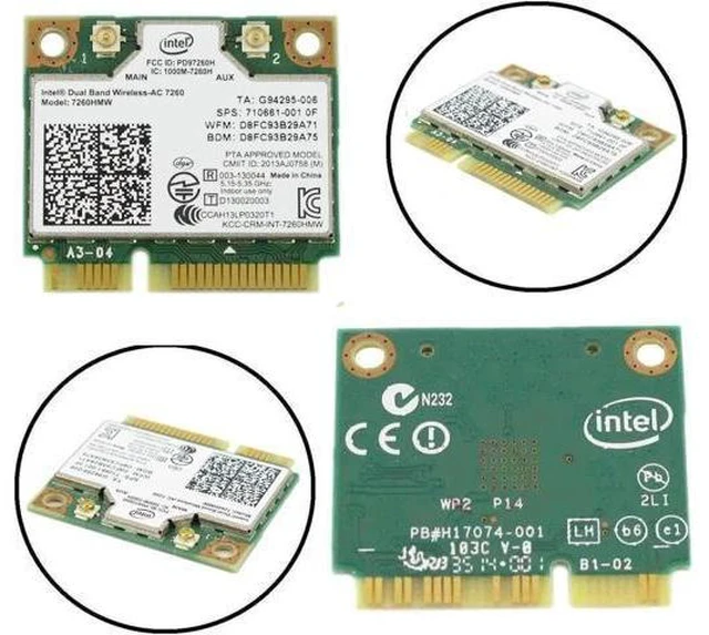 Alt view image 4 of 5 - 7260HMW Dual Band Wireless-AC Wi-Fi Bluetooth 4.0 Combo Card PCIe Half Mini Card IEEE 802.11ac a/b/g/n 300/867 Mbps Laptop Network Adapter SPS 710661-001 Compatible with DELL Laptops