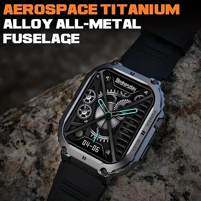 Alt view image 3 of 7 - Men's Smartwatch 2-Inch HD Display 100M Waterproof Fitness Watch with Bluetooth Call Answer/Dial 400mAh Battery 70-Day Standby 100+ Sports Modes HR BP SpO2 Sleep Monitoring IP69K 10ATM