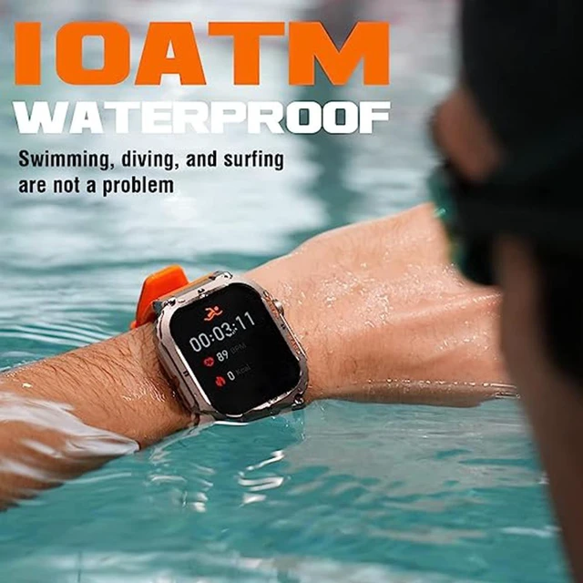 Alt view image 6 of 7 - Men's Smartwatch 2-Inch HD Display 100M Waterproof Fitness Watch with Bluetooth Call Answer/Dial 400mAh Battery 70-Day Standby 100+ Sports Modes HR BP SpO2 Sleep Monitoring IP69K 10ATM