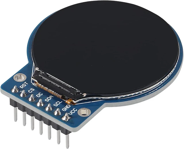 Alt view image 5 of 7 - 1.28 Inch Round TFT LCD Display Module RGB 240x240 Resolution GC9A01 Driver 4 Wire SPI Interface 240x240 PCB for Raspberry Pi Nano and STM32 Overall Dimensions 38mm x 45.5mm x 3.2mm 2PCS