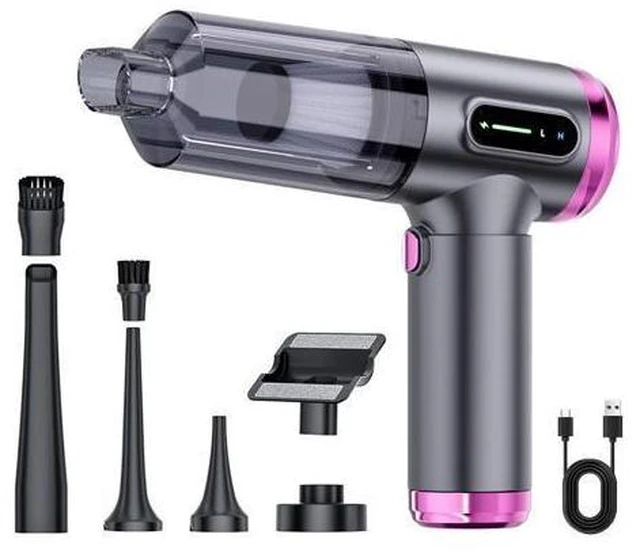 Main image of ST-6901BPlus Cordless Handheld Vacuum Cleaner and Blower 2-in-1 Suction Blowing Dust Remover 100W 80000 RPM Type-C Rechargeable for Car & Home 22.3 x 4.5 x 16.9 cm Black Gold/Silver Purple