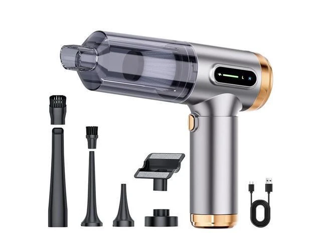 Alt view image 4 of 5 - ST-6901BPlus Cordless Handheld Vacuum Cleaner and Blower 2-in-1 Suction Blowing Dust Remover 100W 80000 RPM Type-C Rechargeable for Car & Home 22.3 x 4.5 x 16.9 cm Black Gold/Silver Purple