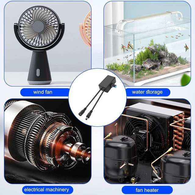 Alt view image 7 of 7 - 5-24V 3A DC Motor Speed Controller PWM Fan Speed Regulator Module with DC5521 5.5mmx2.1mm Female Input and Male Output Knob for Fans Water Pumps