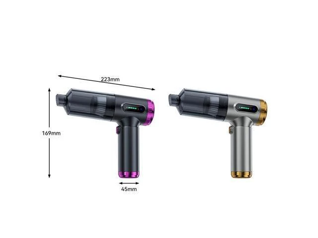 Alt view image 5 of 5 - ST-6901BPlus Cordless Handheld Vacuum Cleaner and Blower 2-in-1 Suction Blowing Dust Remover 100W 80000 RPM Type-C Rechargeable for Car & Home 22.3 x 4.5 x 16.9 cm Black Gold/Silver Purple