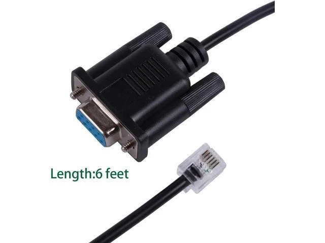Alt view image 2 of 5 - DB9 RS232 Serial Cable DB9 Female to RJ12 6P6C Male Console Adapter 940-0144A Replacement Shielded Cable for Rack PDU and ATS Local Configuration Status Monitoring Firmware Upgrades 1.8-meter