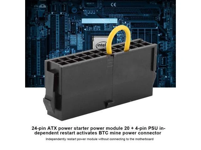 Alt view image 4 of 7 - 24-Pin ATX Power Supply Jumper Bridge Tool 20+4 Pin PSU Starter Module Independent Reboot Connector for Motherboard-Free Power-On Testing and Mining Systems Black 6 x 2.5 x 1.2 cm 1 Pack
