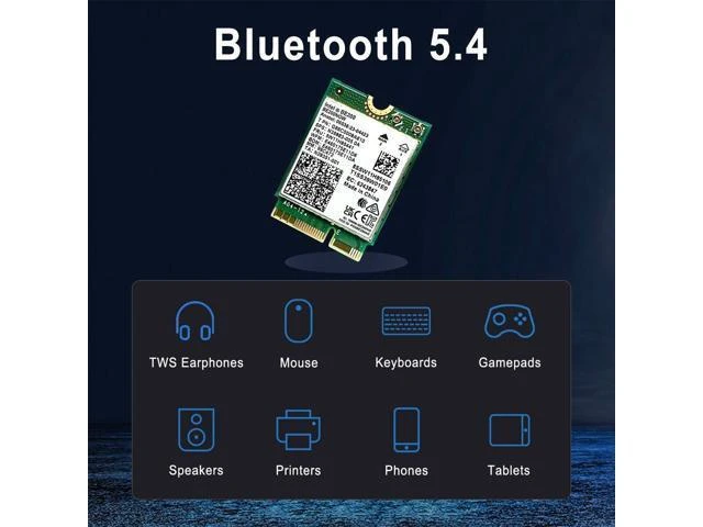 Alt view image 5 of 5 - BE200NGW WiFi 7 M.2 Card WiFi Module Tri-Band 802.11be Wireless Network Adapter with Bluetooth 5.4 6-Stream 9.3Gbps 4K QAM 320MHz for Laptop & PC Windows 10/11 64-bit