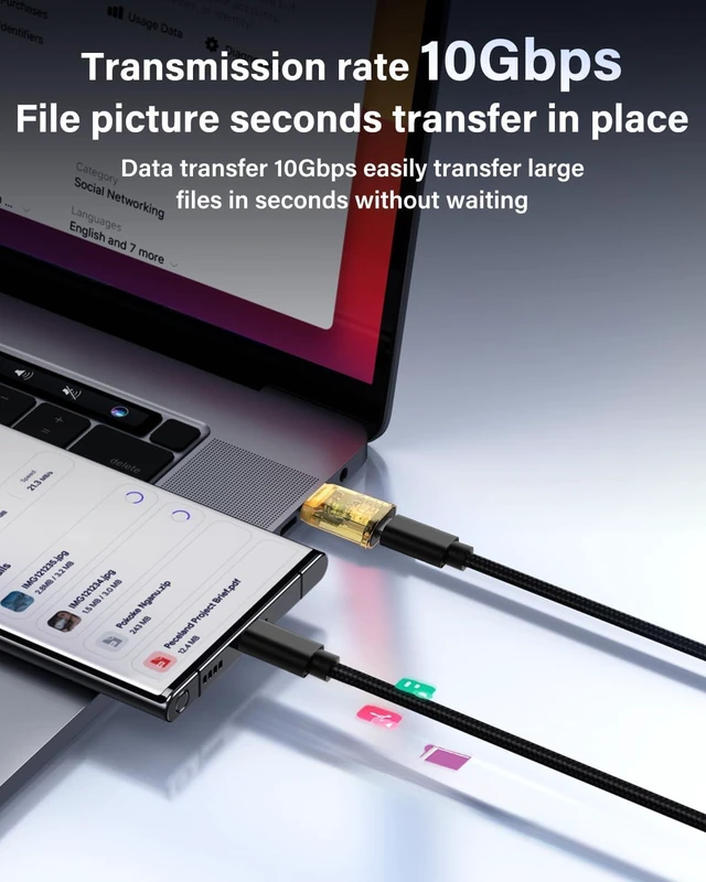 Alt view image 6 of 6 - USB-C to USB-A Adapter Type-C Male to USB-A Female Adapter USB 3.2 Gen 2 10Gbps Data Transfer OTG Adapter 120W PD Fast Charging with LED Transparent Yellow Case for Laptop Phone Tablet PC 2 Pack