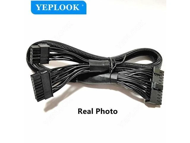 Alt view image 2 of 6 - 10Pin+18Pin to 24Pin 20+4Pin Power Supply Cable UL1007 18AWG Sleeved Modular PSU Main Power Cable for P750GM 750W P850GM 850W P1000GM 1000W Gold Fully Modular 60cm