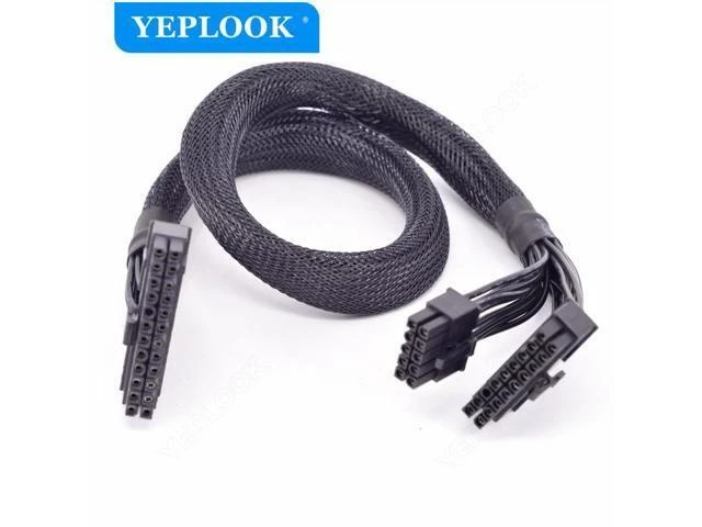 Alt view image 4 of 6 - 10Pin+18Pin to 24Pin 20+4Pin Power Supply Cable UL1007 18AWG Sleeved Modular PSU Main Power Cable for P750GM 750W P850GM 850W P1000GM 1000W Gold Fully Modular 60cm