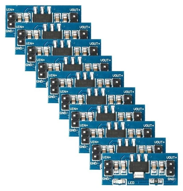 Main image of AMS1117-3.3V 3.3V DC-DC Step-Down Linear Voltage Regulator Module 800mA Fixed Output Power Supply Board with 2-Pin Header Pins Red LED Indicator and Double-Sided PCB 2.5 x 1.1 cm 10 Pieces